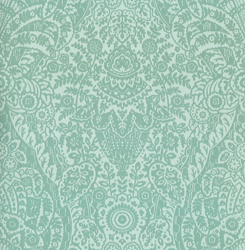 Maris Flock Damask Wallpaper Wallpaper A-Street Prints Double Roll Mint 