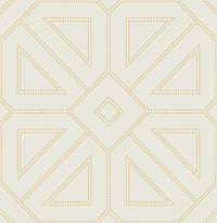 Voltaire Beaded Geometric Wallpaper Wallpaper A-Street Prints Double Roll Gold 