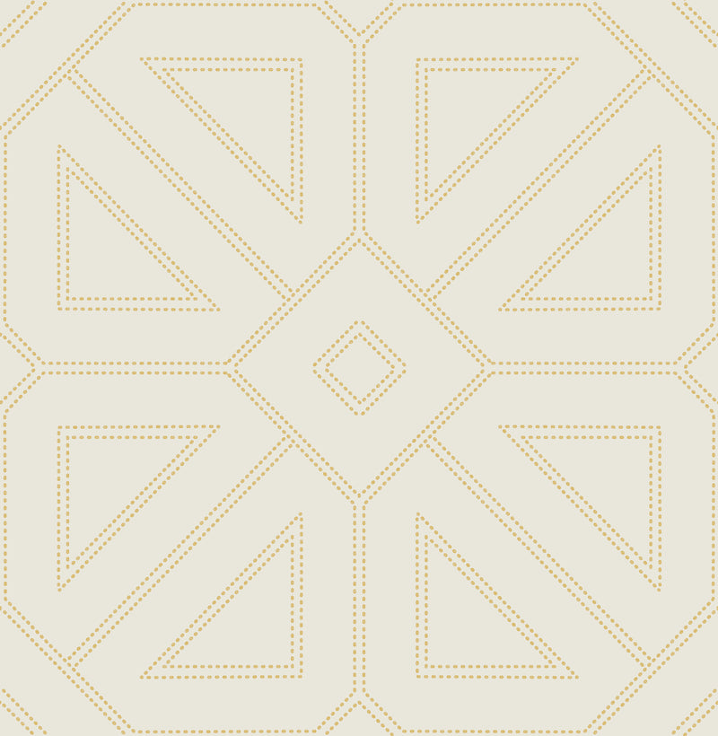 Voltaire Beaded Geometric Wallpaper Wallpaper A-Street Prints Double Roll Gold 