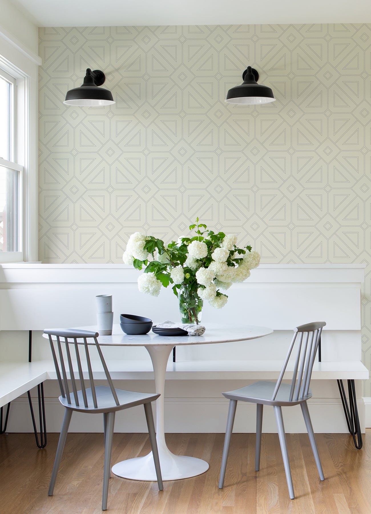 Voltaire Beaded Geometric Wallpaper Wallpaper A-Street Prints   