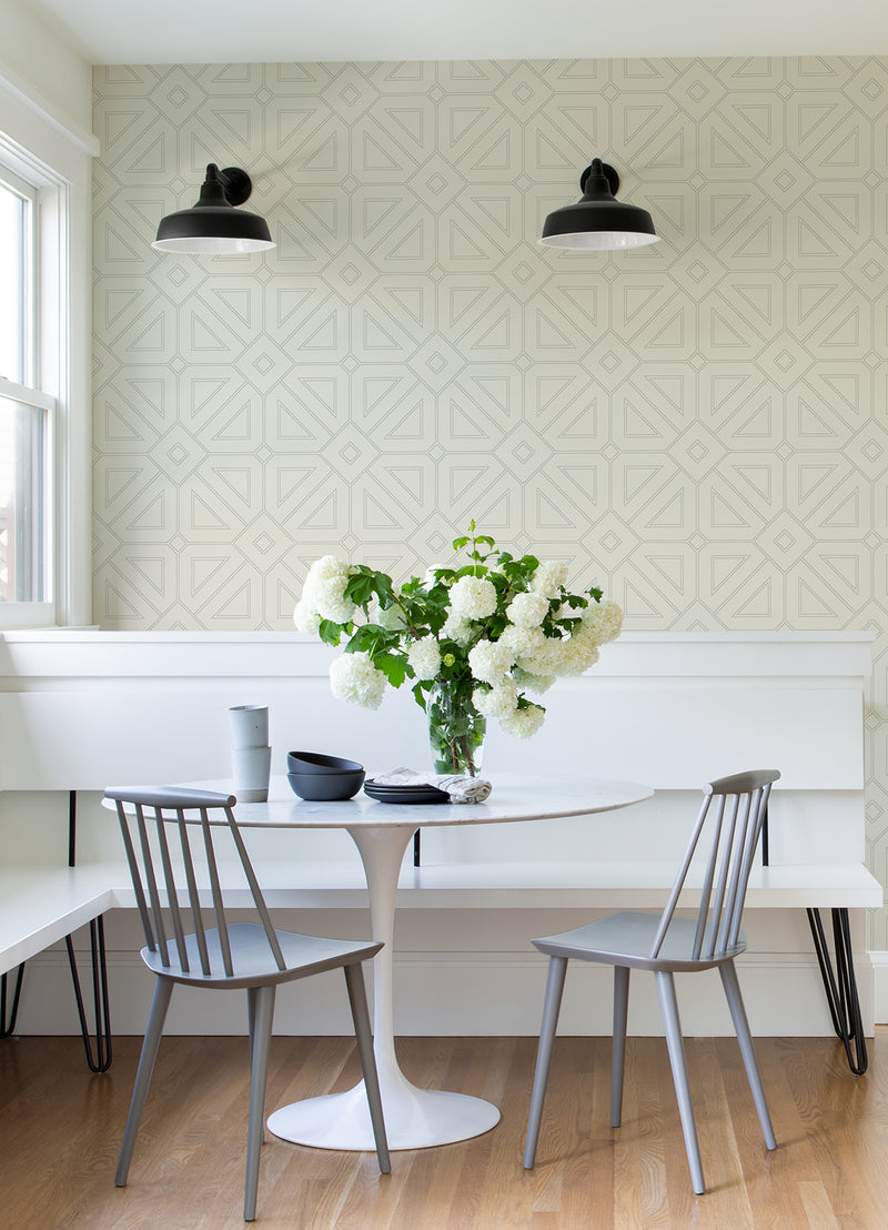 Voltaire Beaded Geometric Wallpaper Wallpaper A-Street Prints   