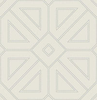 Voltaire Beaded Geometric Wallpaper Wallpaper A-Street Prints Double Roll Grey 