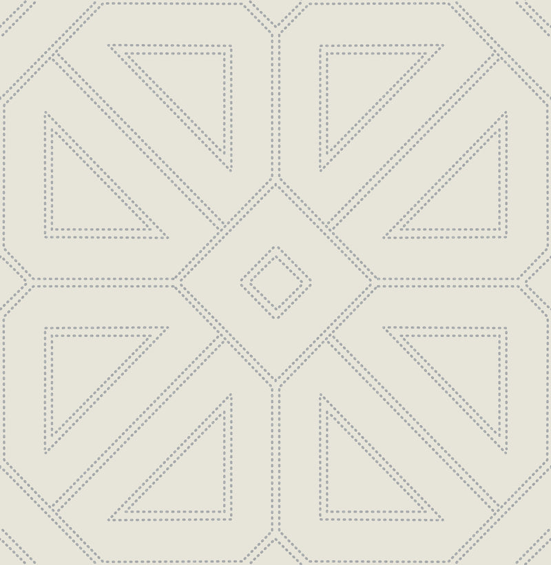 Voltaire Beaded Geometric Wallpaper Wallpaper A-Street Prints Double Roll Grey 