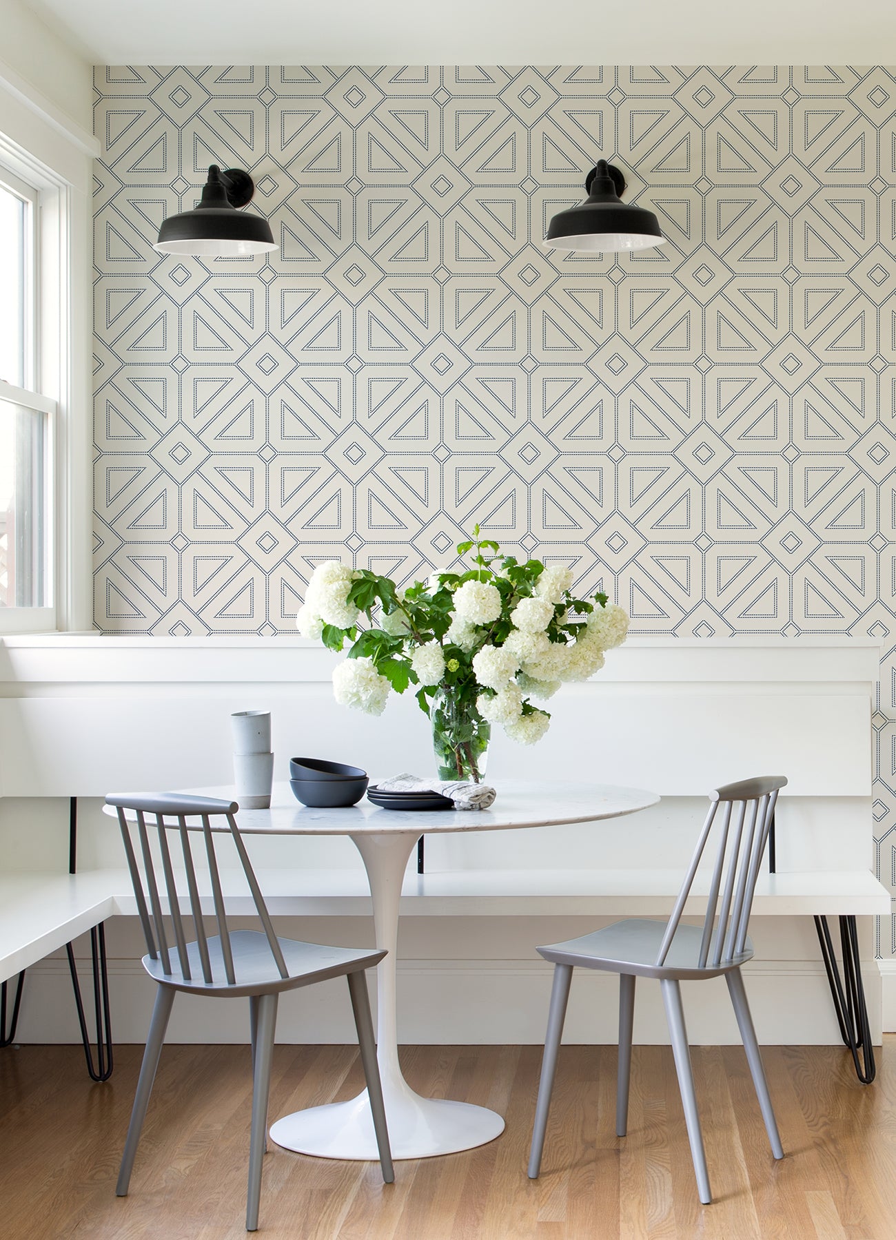 Voltaire Beaded Geometric Wallpaper Wallpaper A-Street Prints   