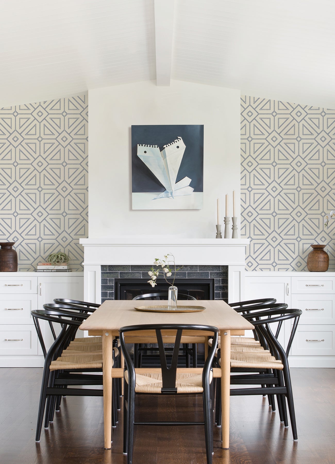 Voltaire Beaded Geometric Wallpaper Wallpaper A-Street Prints   