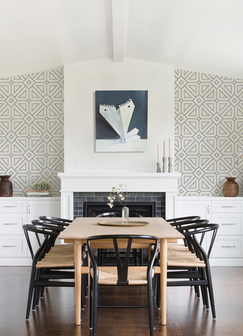 Voltaire Beaded Geometric Wallpaper Wallpaper A-Street Prints   