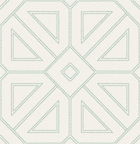Voltaire Beaded Geometric Wallpaper Wallpaper A-Street Prints Double Roll Green 