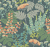 Brie Dark Forest Flowers Wallpaper Wallpaper A-Street Prints Double Roll Teal 
