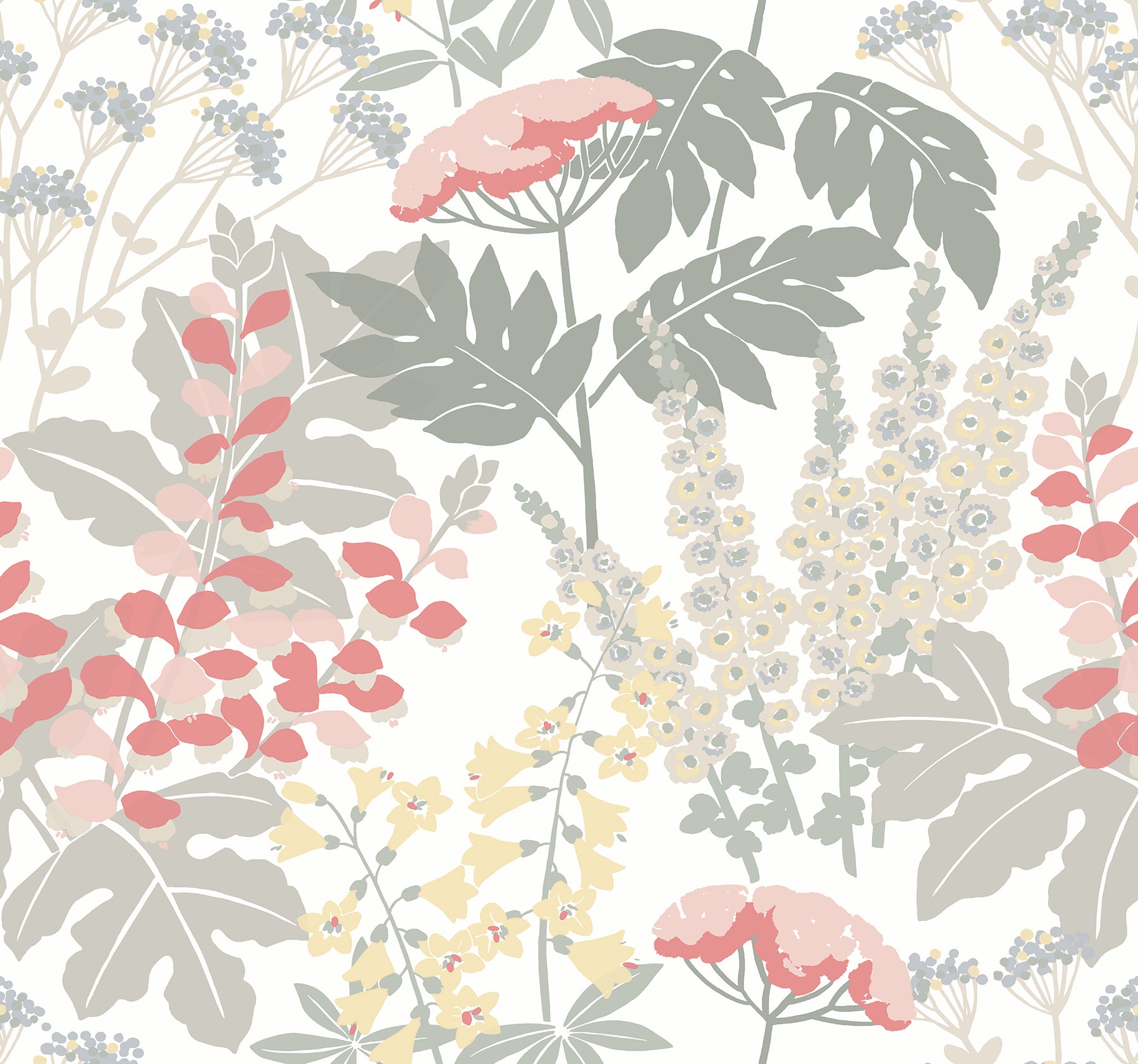 Brie Dark Forest Flowers Wallpaper Wallpaper A-Street Prints Double Roll Pink 