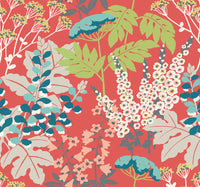 Brie Dark Forest Flowers Wallpaper Wallpaper A-Street Prints Double Roll Red 