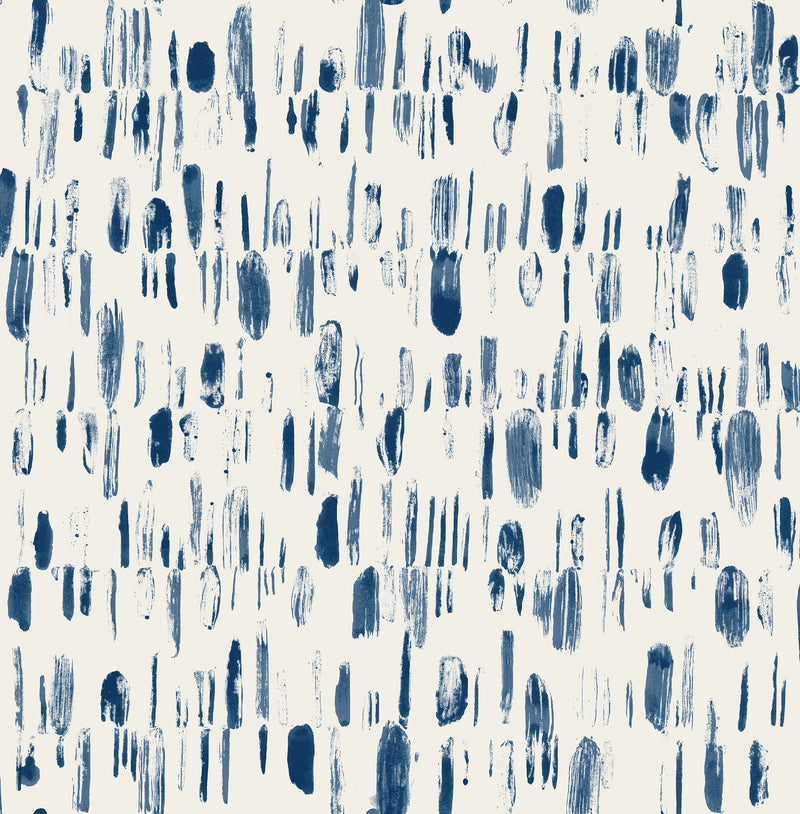 Dwell Brushstrokes Wallpaper Wallpaper A-Street Prints Double Roll Navy 