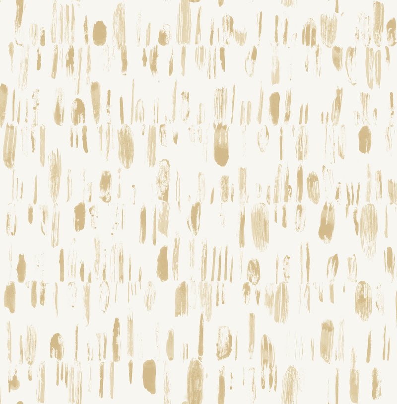 Dwell Brushstrokes Wallpaper Wallpaper A-Street Prints Double Roll Gold 