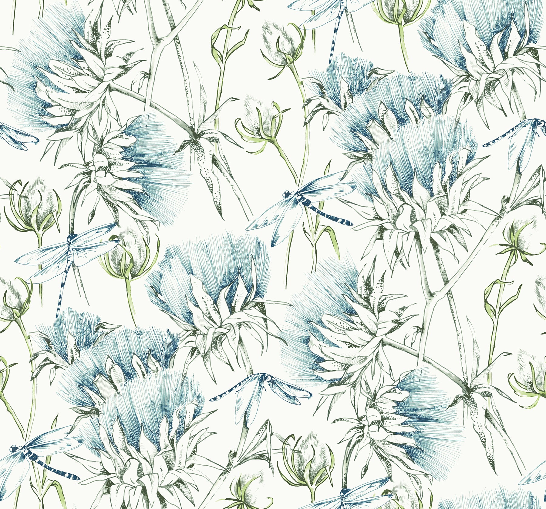 Mariell Dragonfly Wallpaper Wallpaper A-Street Prints Double Roll Teal 