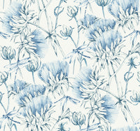 Mariell Dragonfly Wallpaper Wallpaper A-Street Prints Double Roll Blue 
