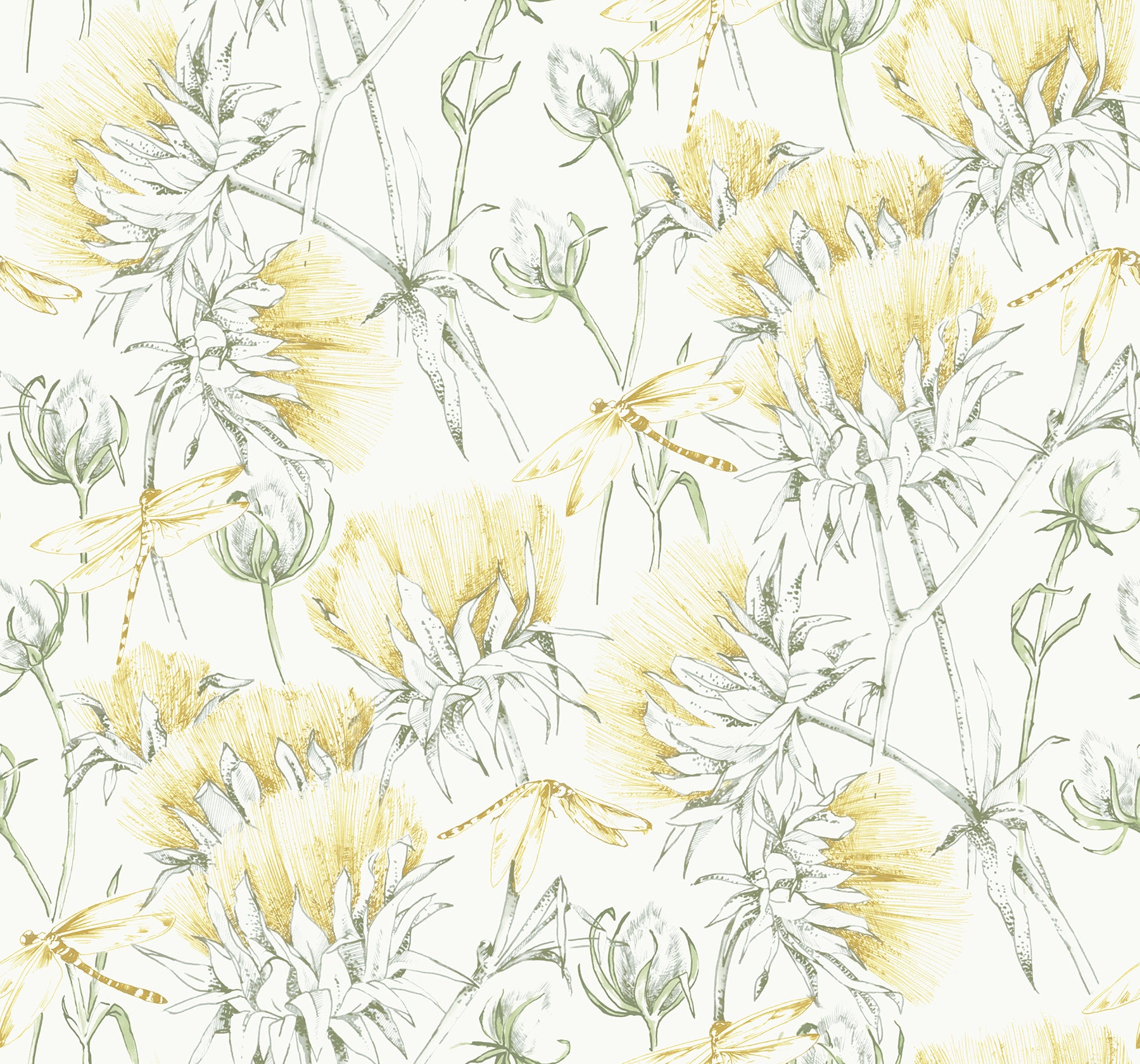 Mariell Dragonfly Wallpaper Wallpaper A-Street Prints Double Roll Gold 