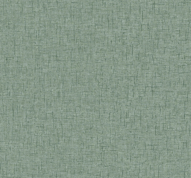 Bentley Faux Linen Wallpaper Wallpaper A-Street Prints Double Roll Green 