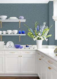 Bentley Faux Linen Wallpaper Wallpaper A-Street Prints   