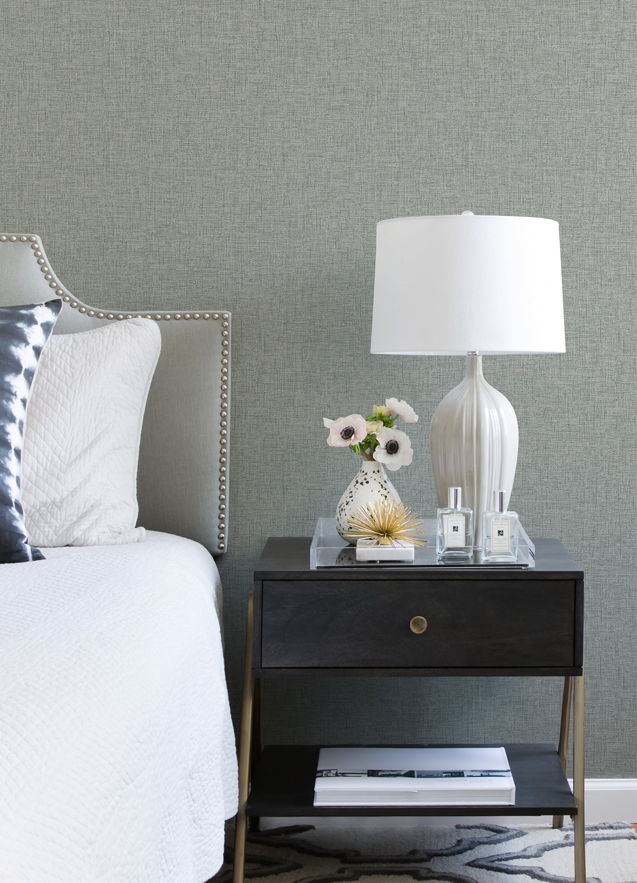 Bentley Faux Linen Wallpaper Wallpaper A-Street Prints   