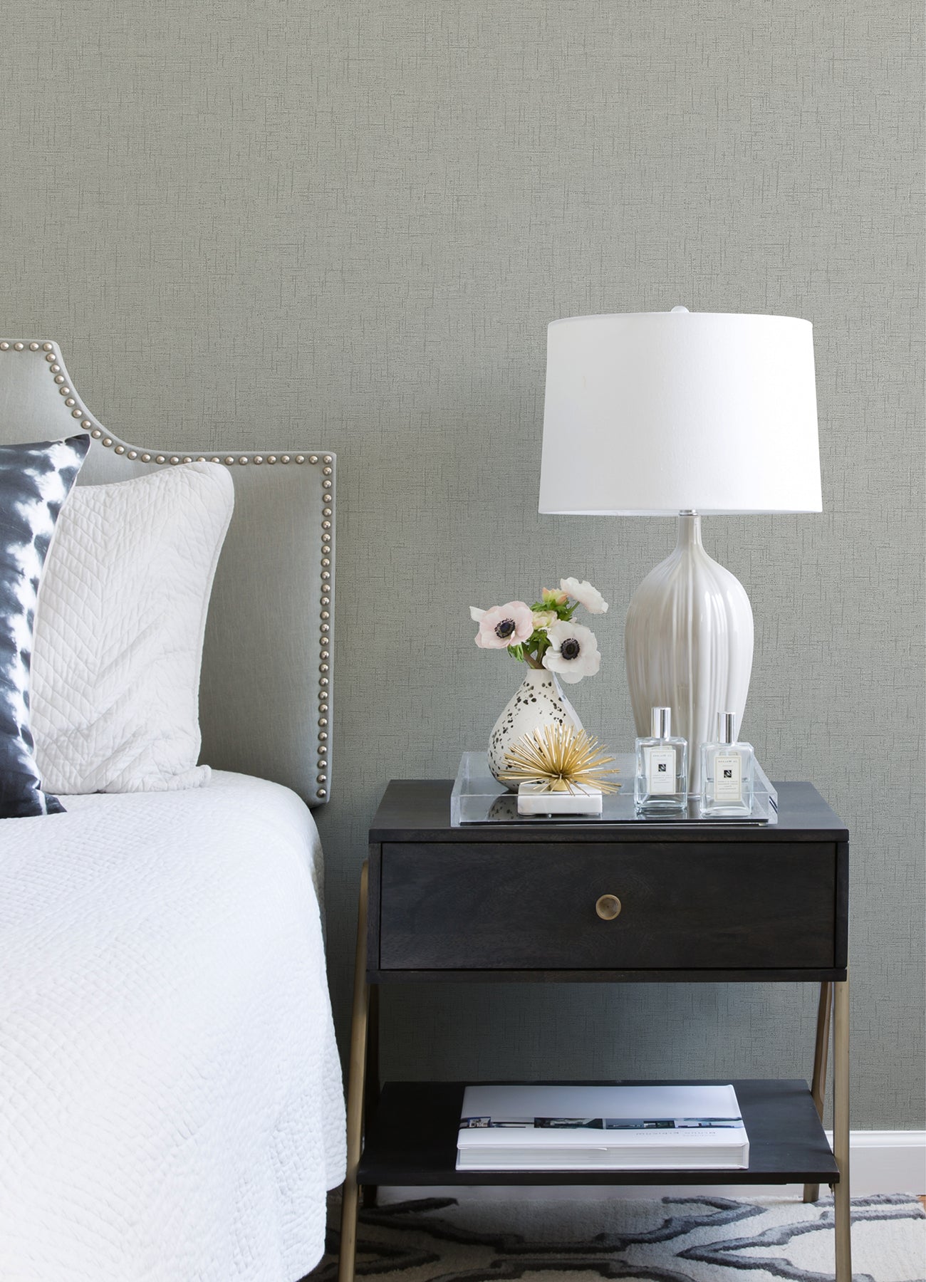 Bentley Faux Linen Wallpaper Wallpaper A-Street Prints   