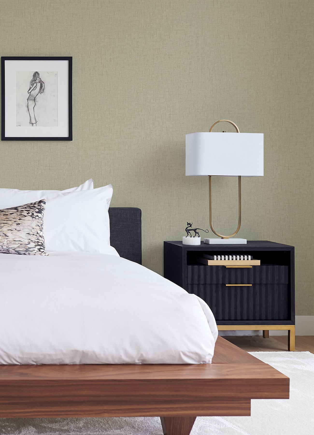 Bentley Faux Linen Wallpaper Wallpaper A-Street Prints   