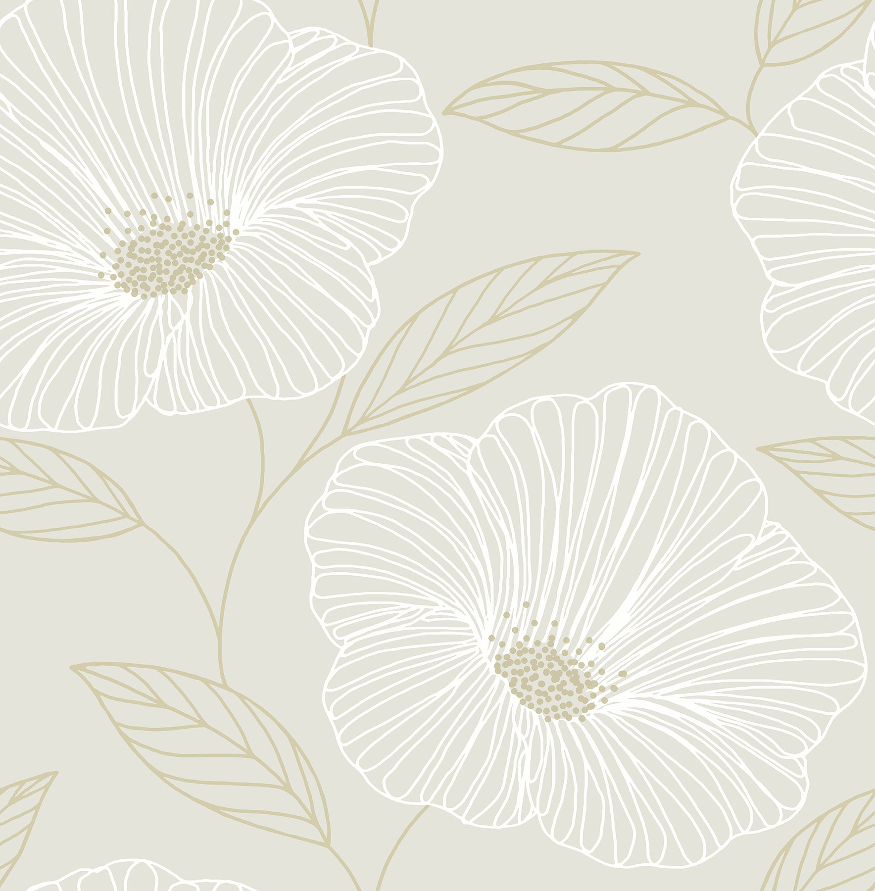 Mythic Dove Floral Wallpaper Wallpaper A-Street Prints Double Roll Dove 