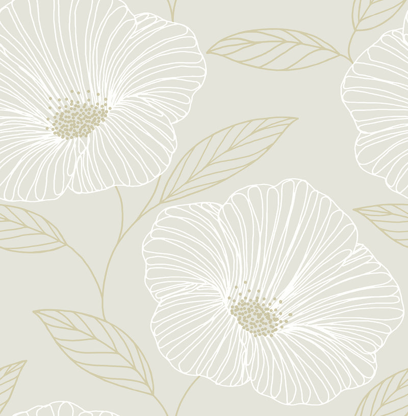 Mythic Dove Floral Wallpaper Wallpaper A-Street Prints Double Roll Dove 