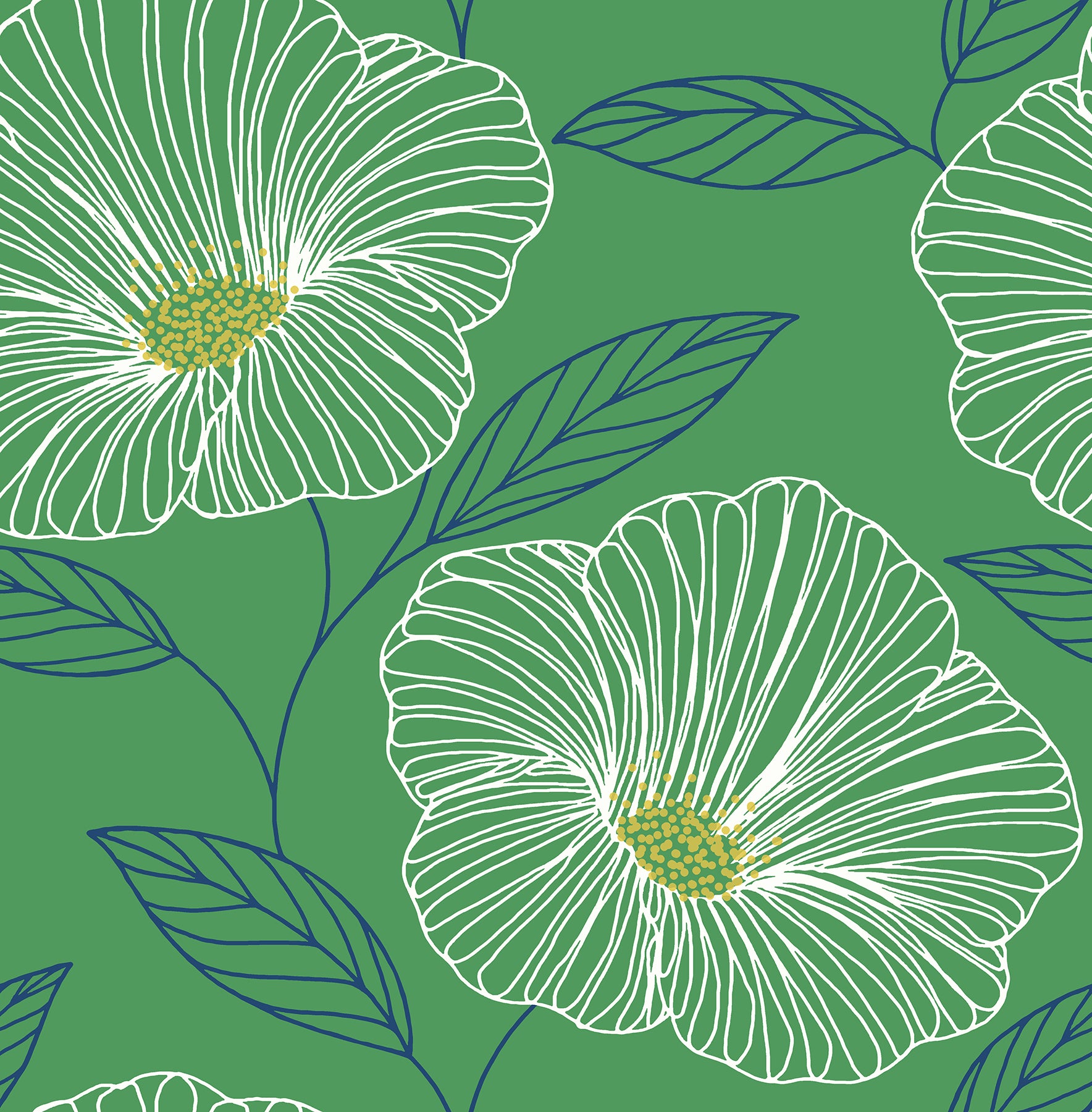 Mythic Dove Floral Wallpaper Wallpaper A-Street Prints Double Roll Green 