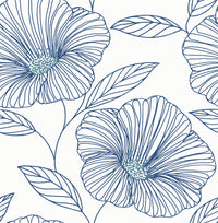 Mythic Dove Floral Wallpaper Wallpaper A-Street Prints Double Roll Blue 