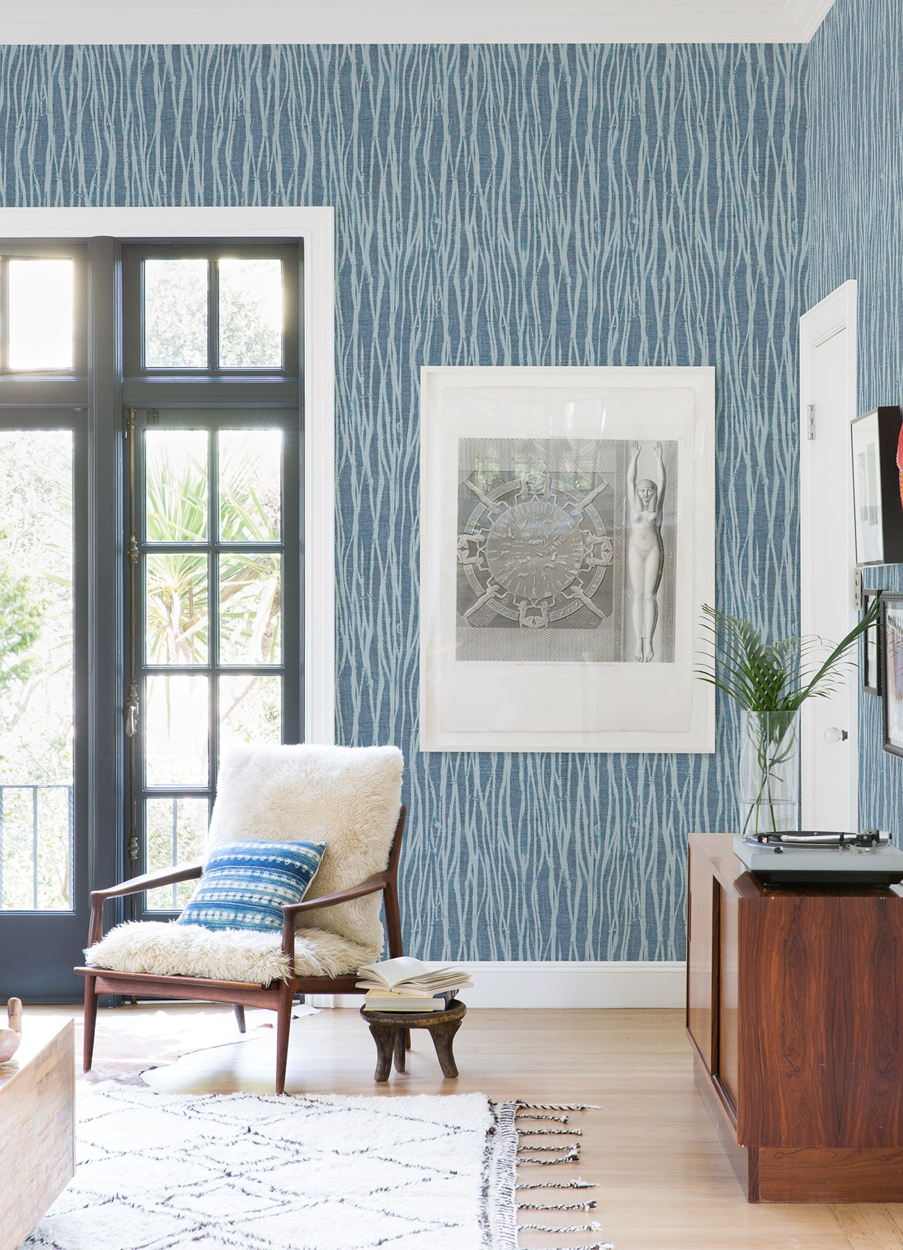 Nazar Indigo Stripe Wallpaper – York Wallcoverings