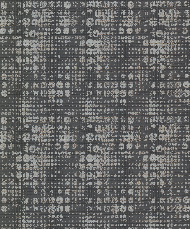 Celeste Platinum Circle Grid Wallpaper Wallpaper A-Street Prints Double Roll Silver 