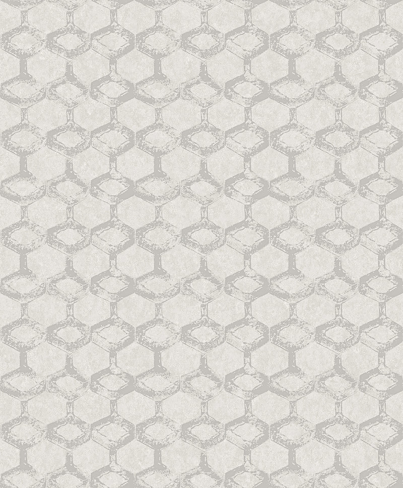 Besi Platinum Tiled Wallpaper Wallpaper A-Street Prints Double Roll Silver 