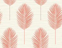 Bali Coral Fern Wallpaper Wallpaper A-Street Prints Double Roll Coral 