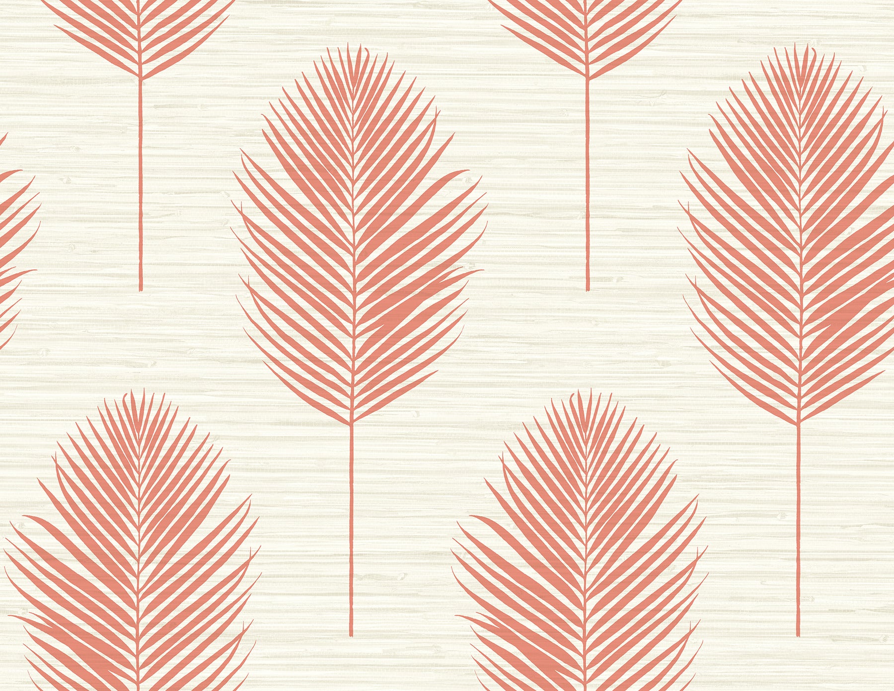 Bali Coral Fern Wallpaper Wallpaper A-Street Prints Double Roll Coral 