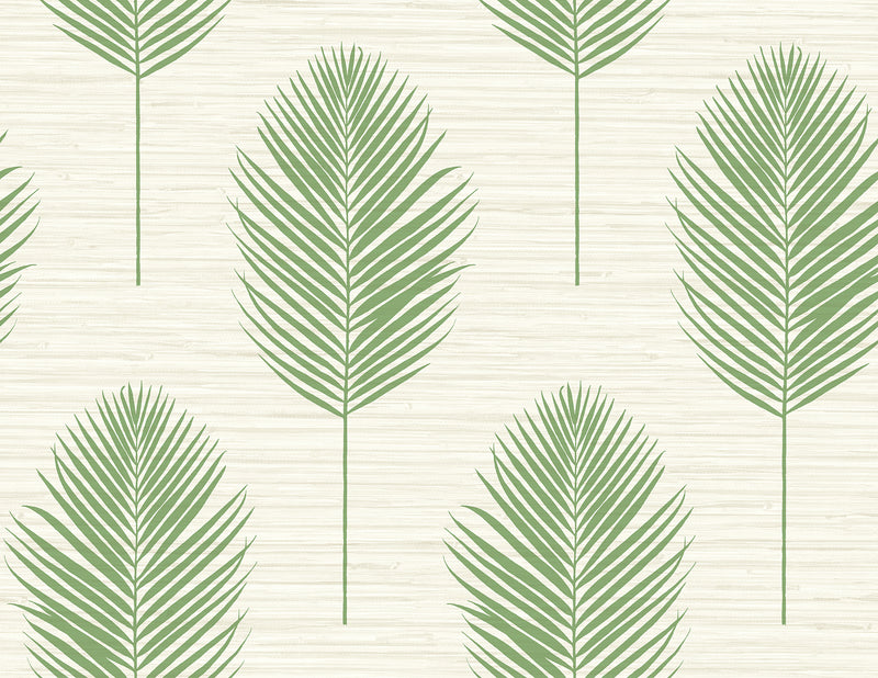 Bali Coral Fern Wallpaper Wallpaper A-Street Prints Double Roll Green 