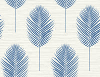 Bali Coral Fern Wallpaper Wallpaper A-Street Prints Double Roll Blue 