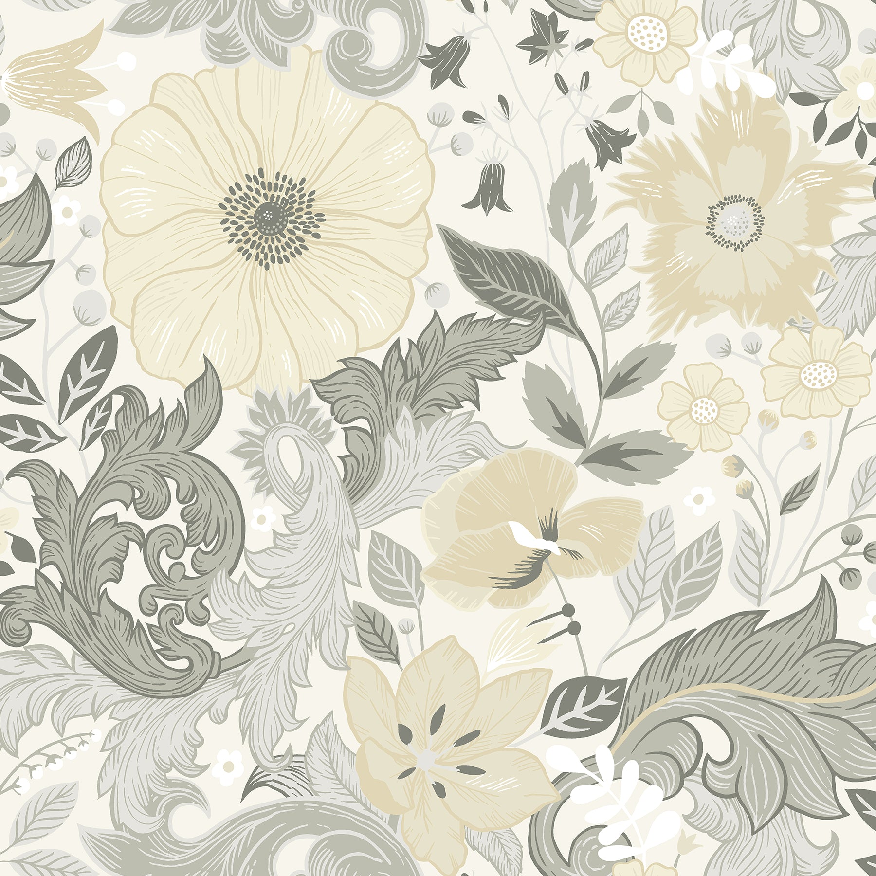 Victoria Pastel Floral Nouveau Wallpaper Wallpaper A-Street Prints Double Roll Pastel 