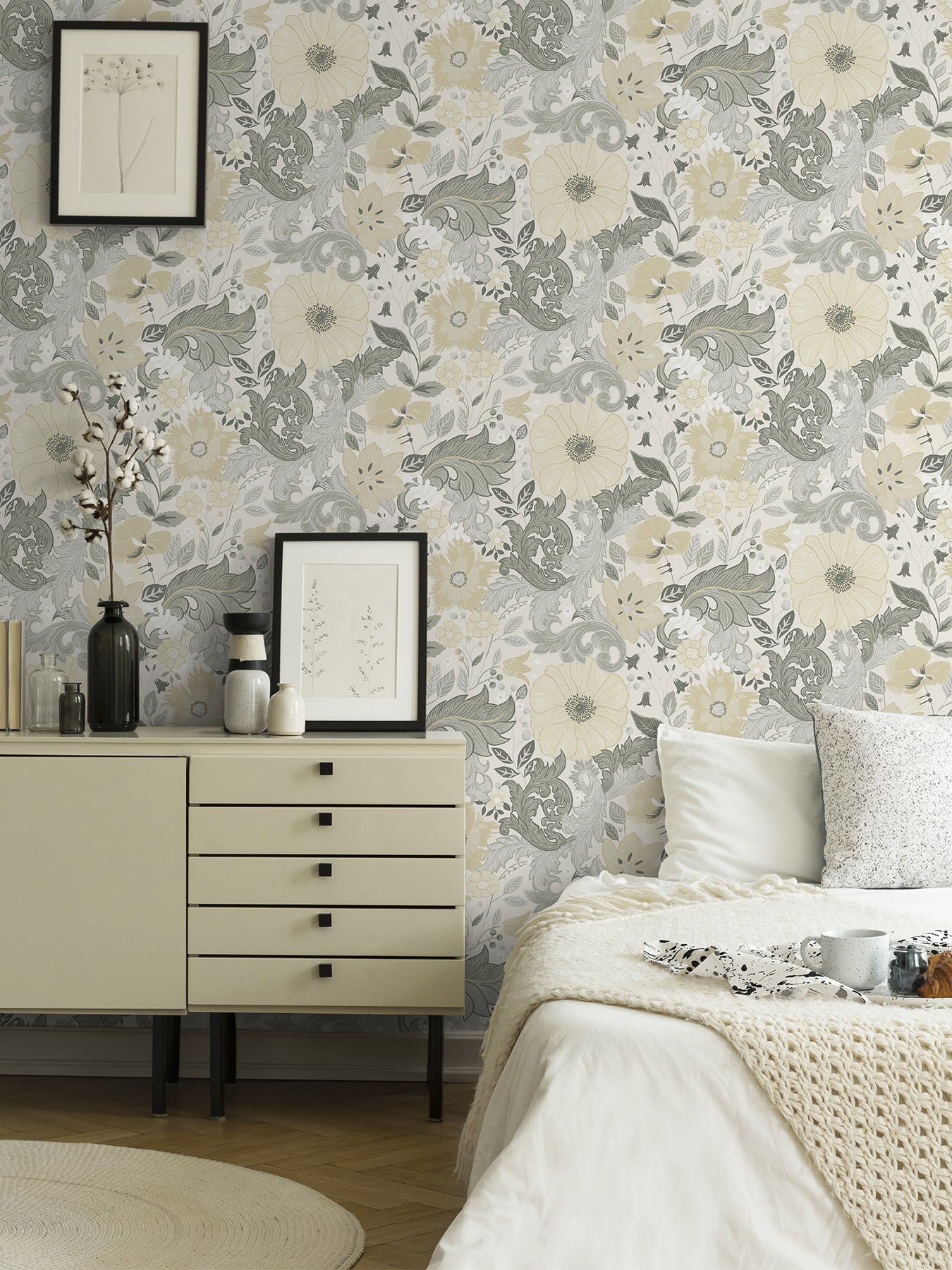Victoria Pastel Floral Nouveau Wallpaper Wallpaper A-Street Prints   