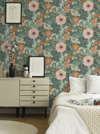 Victoria Pastel Floral Nouveau Wallpaper Wallpaper A-Street Prints   