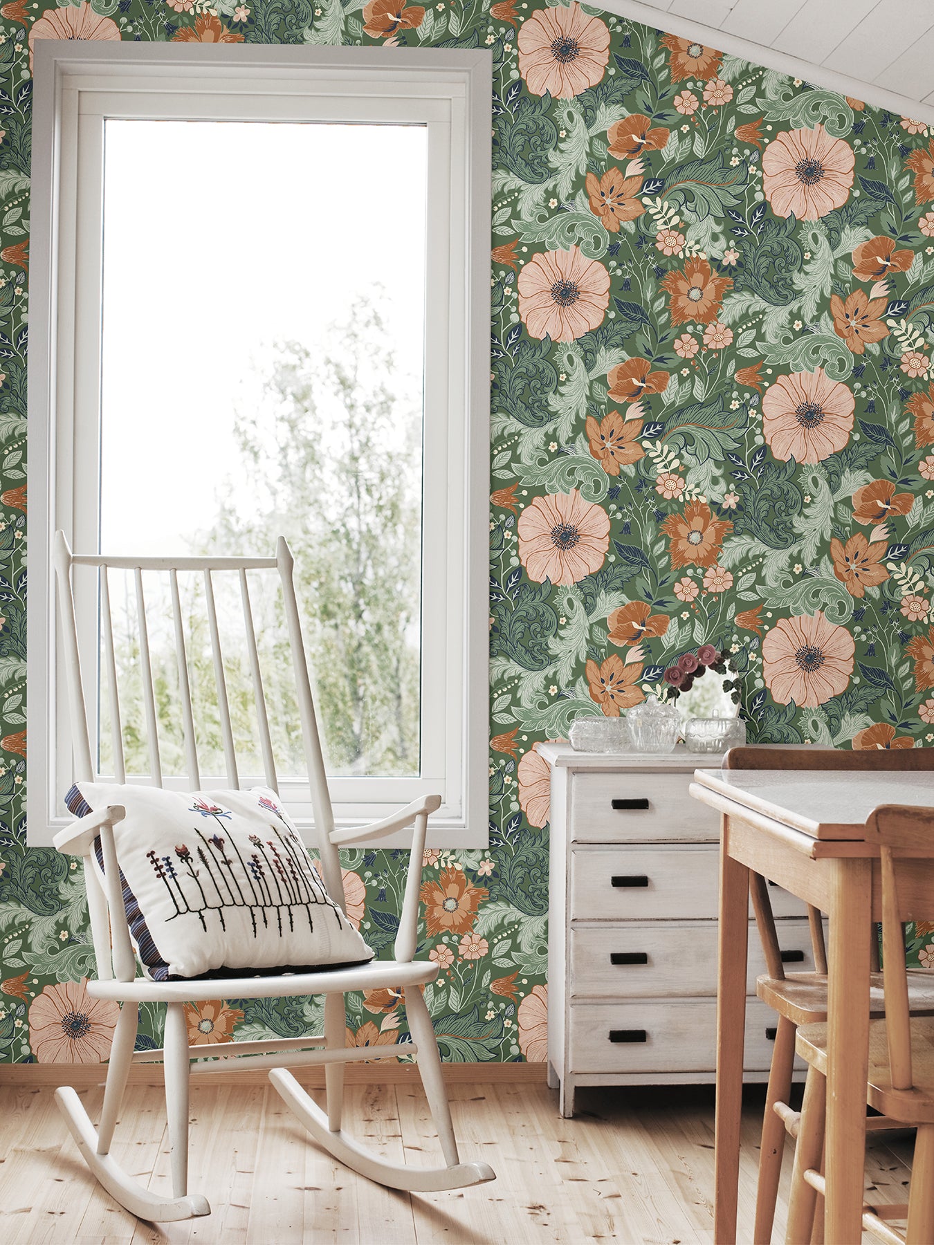 Victoria Pastel Floral Nouveau Wallpaper Wallpaper A-Street Prints   