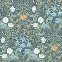 Froso Garden Damask Wallpaper Wallpaper A-Street Prints Double Roll Turquoise 