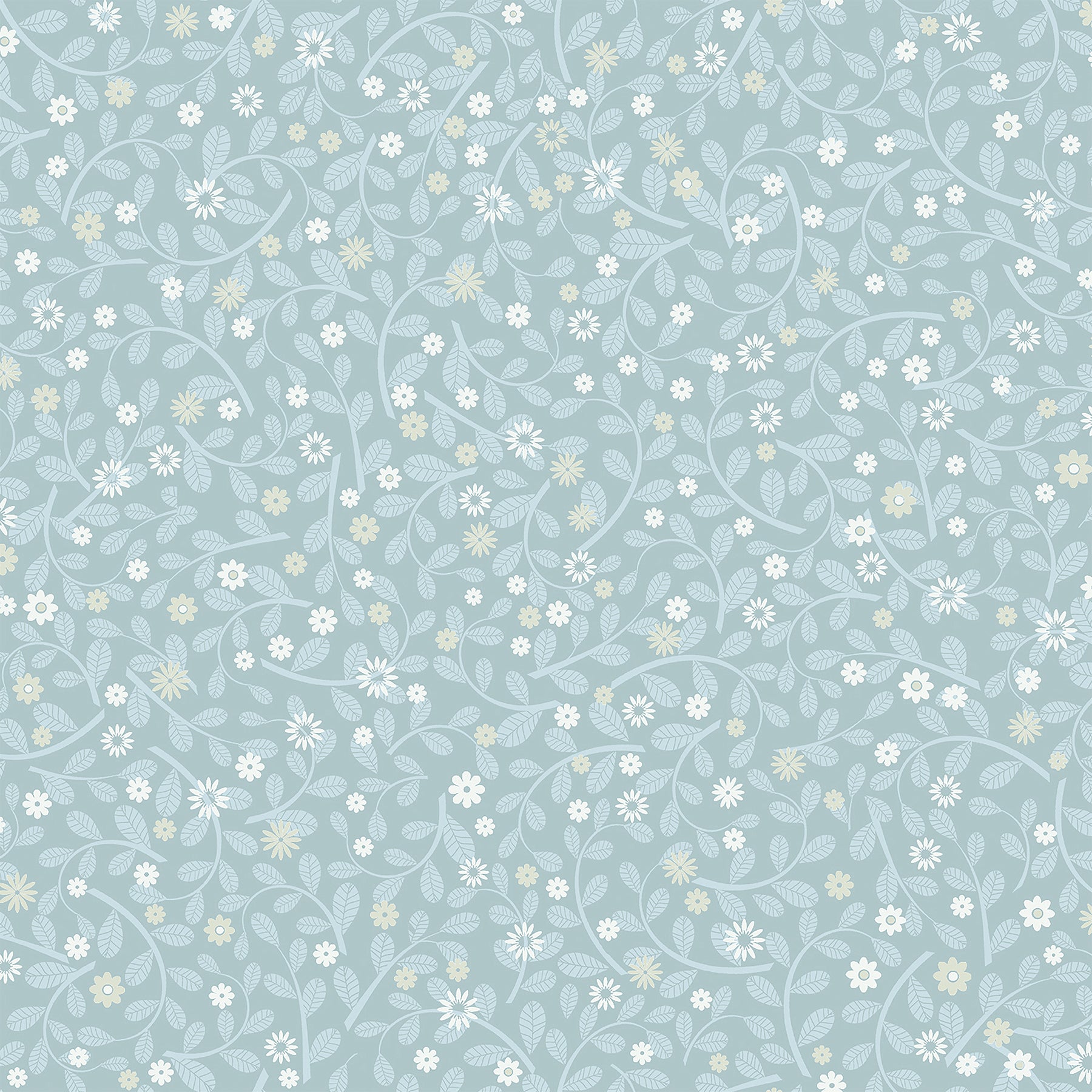 Hummelvik Light Daisy Trail Wallpaper Wallpaper A-Street Prints Double Roll Blue 