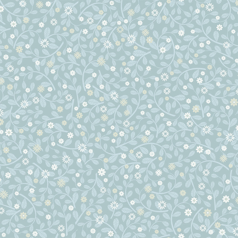 Hummelvik Light Daisy Trail Wallpaper Wallpaper A-Street Prints Double Roll Blue 