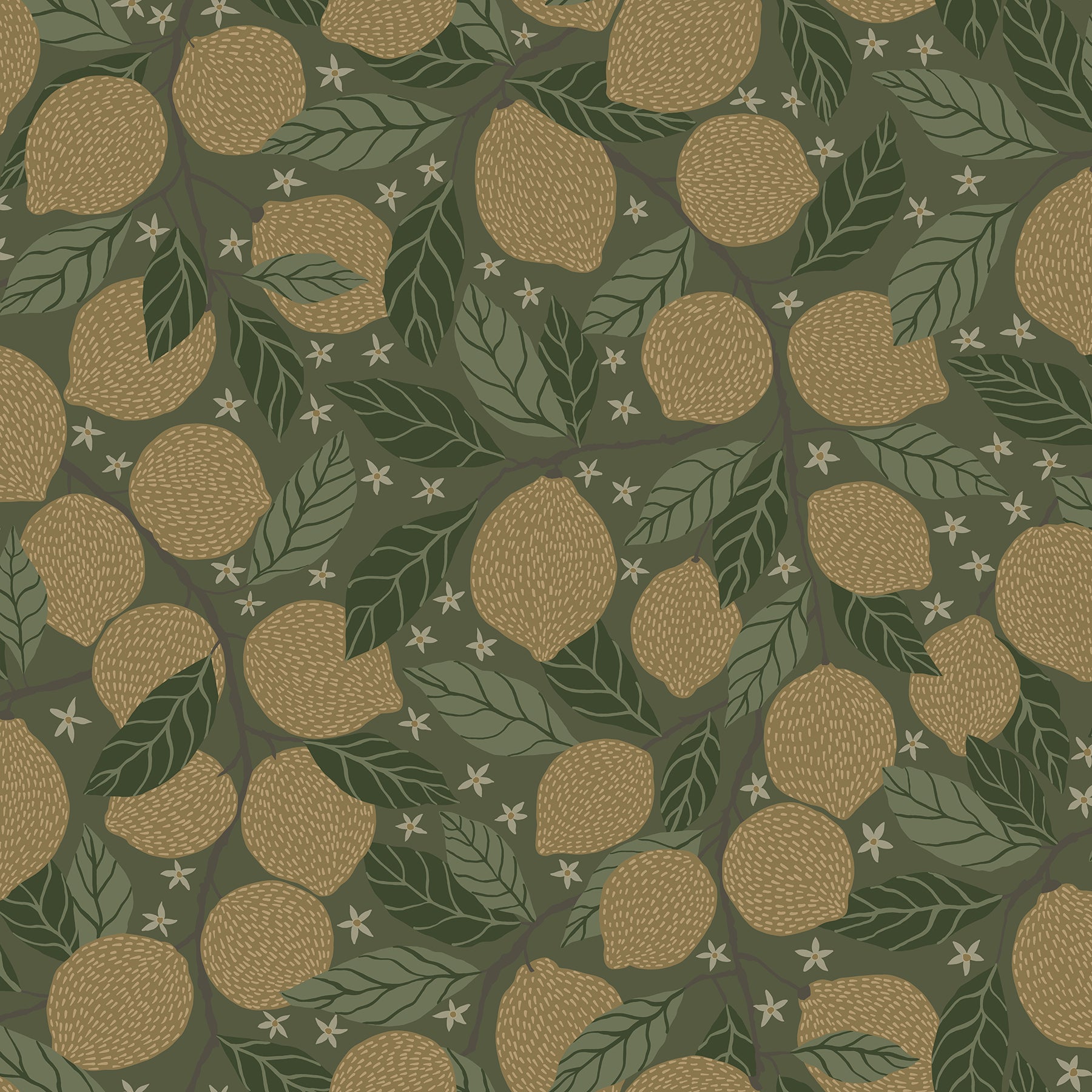 Lemona Fruit Tree Wallpaper Wallpaper A-Street Prints Double Roll Green 