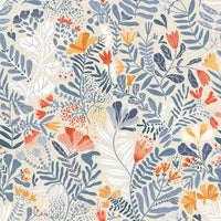 Brittsommar Woodland Floral Wallpaper Wallpaper A-Street Prints Double Roll Light blue 
