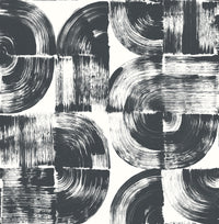 Giulietta Painterly Geometric Wallpaper Wallpaper A-Street Prints Double Roll Black 