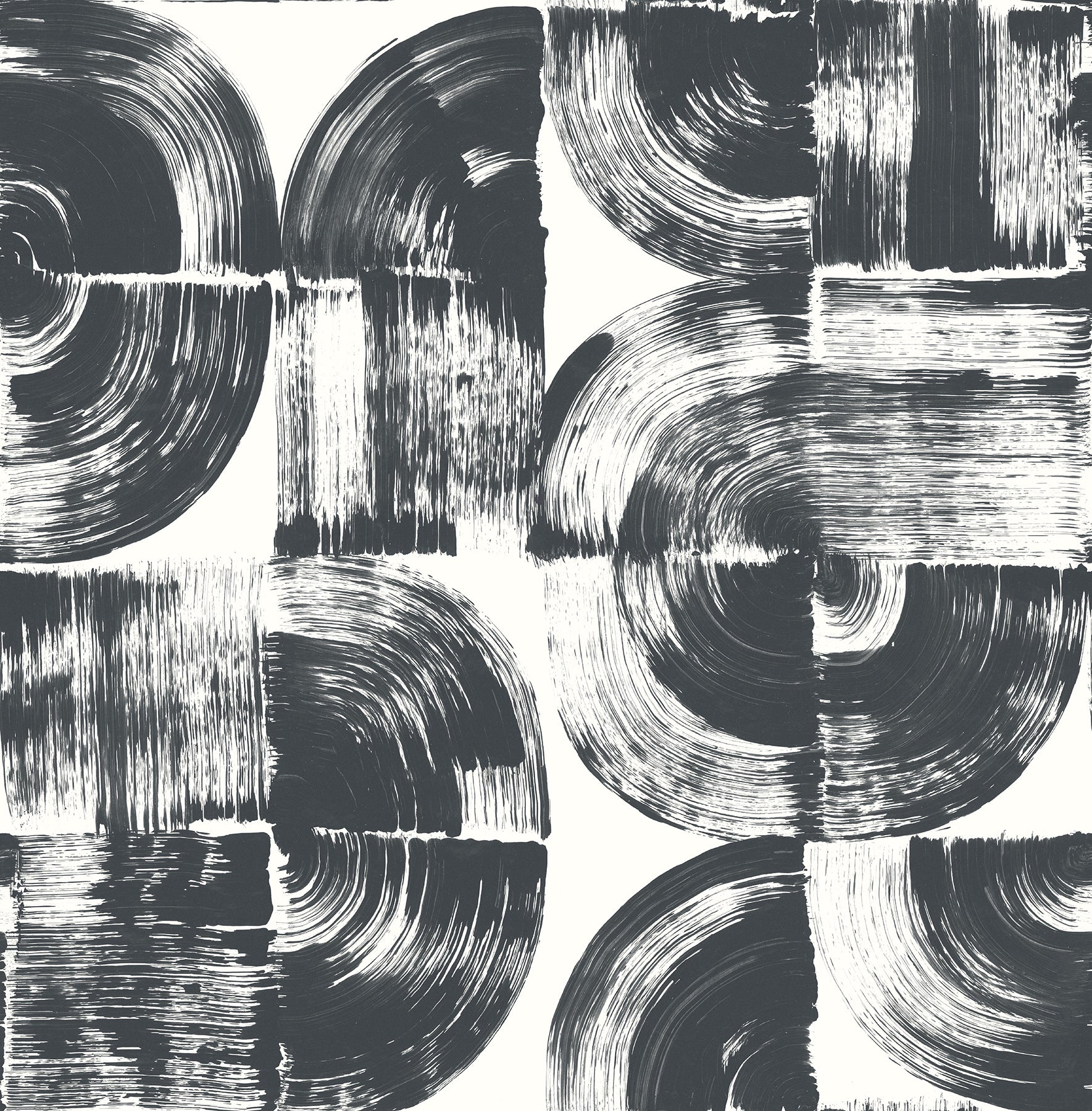Giulietta Painterly Geometric Wallpaper Wallpaper A-Street Prints Double Roll Black 
