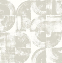 Giulietta Painterly Geometric Wallpaper Wallpaper A-Street Prints Double Roll Light Grey 