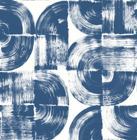 Giulietta Painterly Geometric Wallpaper Wallpaper A-Street Prints Double Roll Blue 
