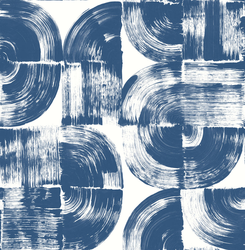 Giulietta Painterly Geometric Wallpaper Wallpaper A-Street Prints Double Roll Blue 