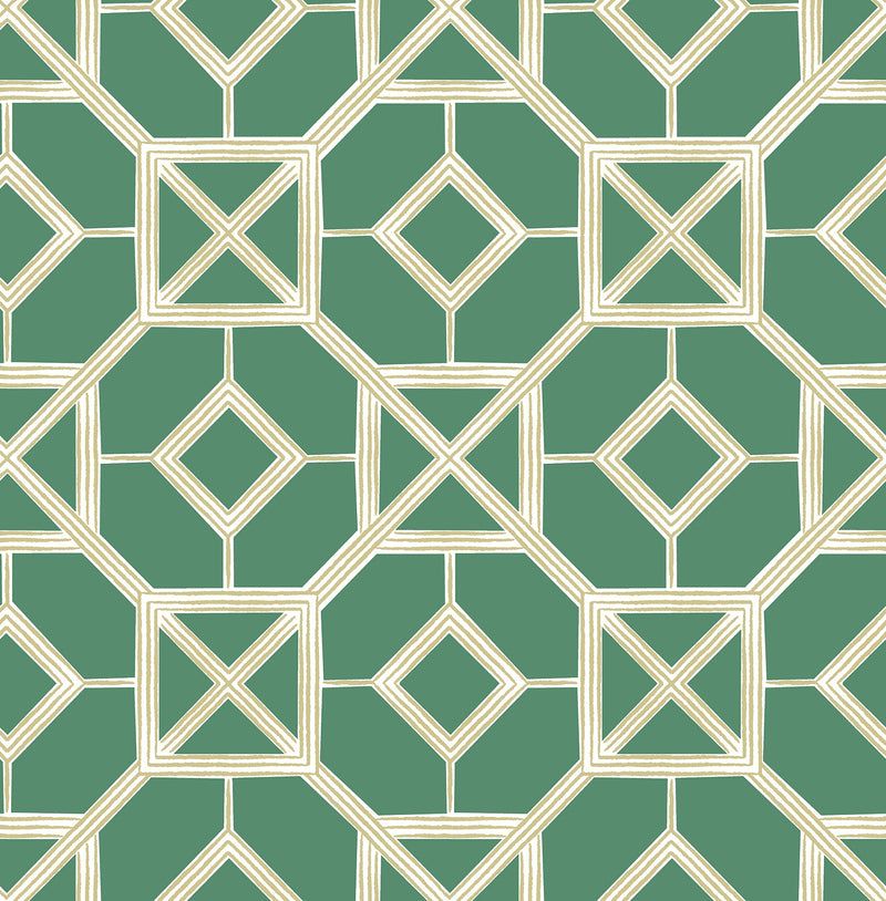 Livia Trellis Wallpaper Wallpaper A-Street Prints Double Roll Green 